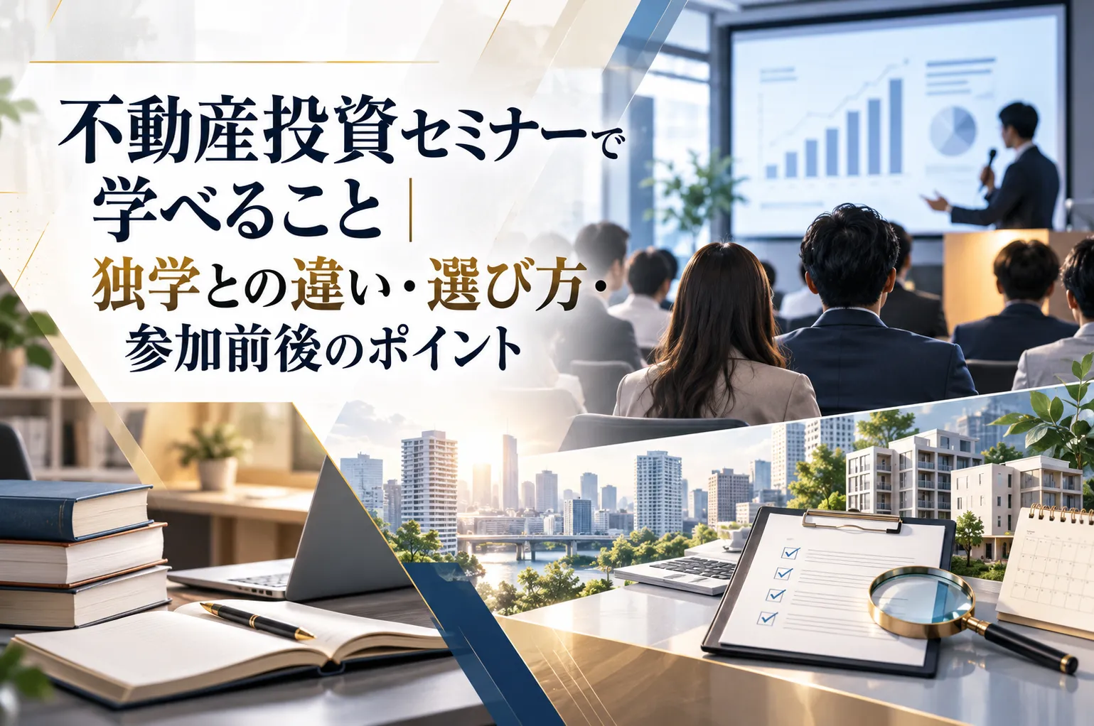不動産投資セミナーで学べること｜独学との違い・選び方・参加前後のポイント