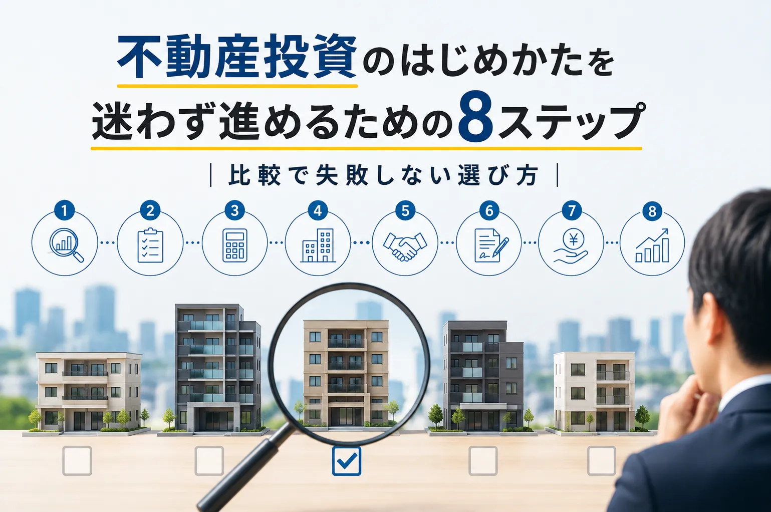 不動産投資のはじめかたを迷わず進めるための8ステップ｜比較で失敗しない選び方