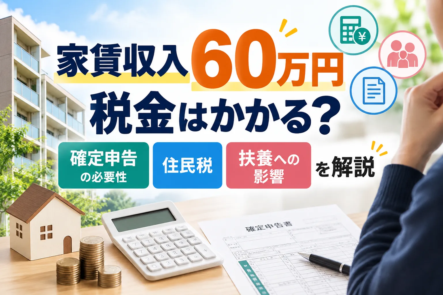 家賃収入60万円 税金はかかる？確定申告の必要性・住民税・扶養への影響を解説