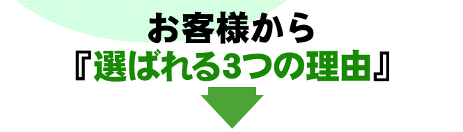 お客様から「選ばれる3つの理由」
